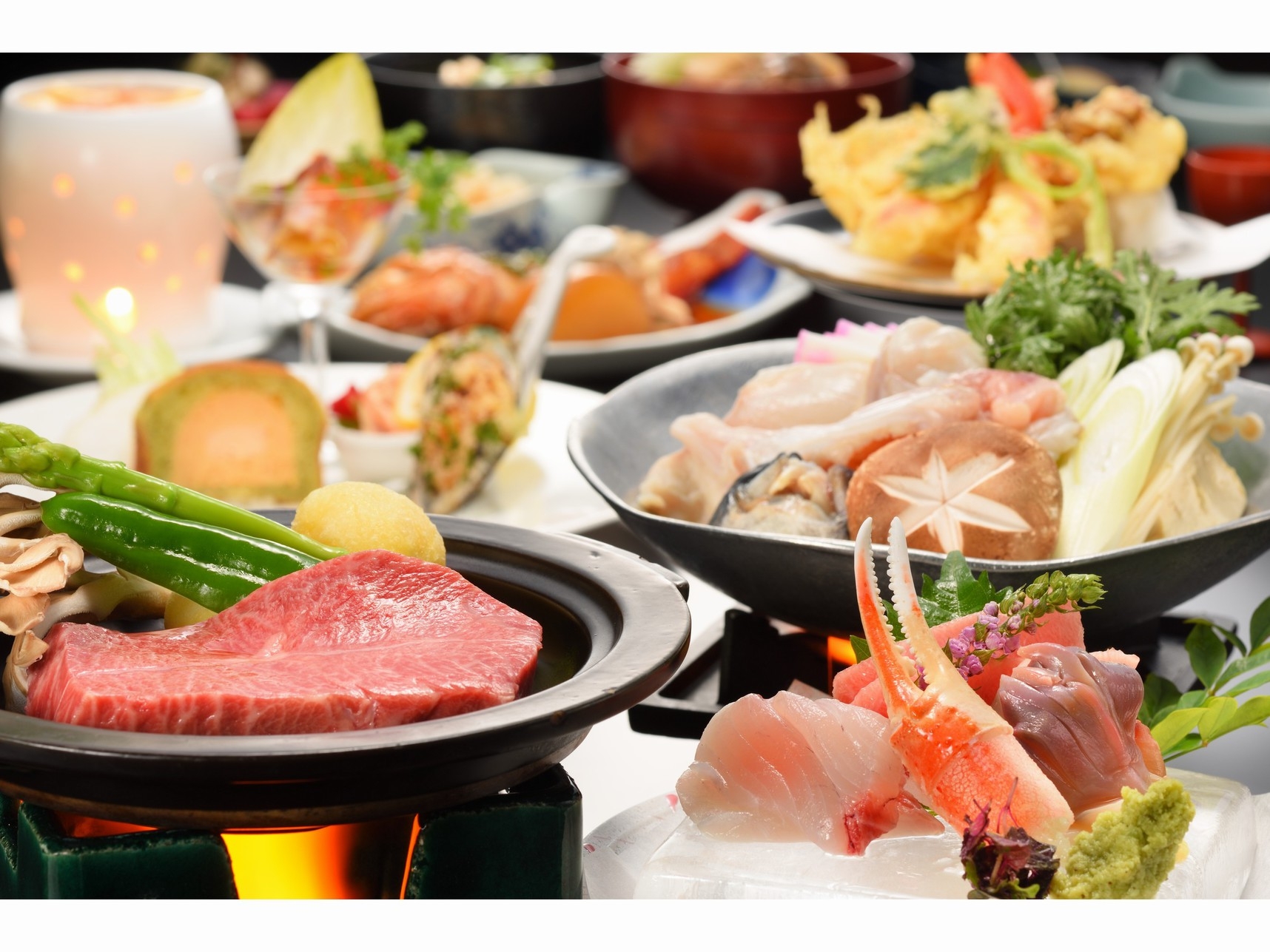  「山形牛のステーキ」と「ふぐ鍋」宝（たから）プラン