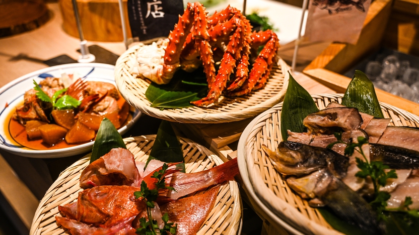 【産直】根室フェア！脂たっぷりキンキ・タラバガニ・ホッケ等新鮮な魚介類を根室から直送！2食付