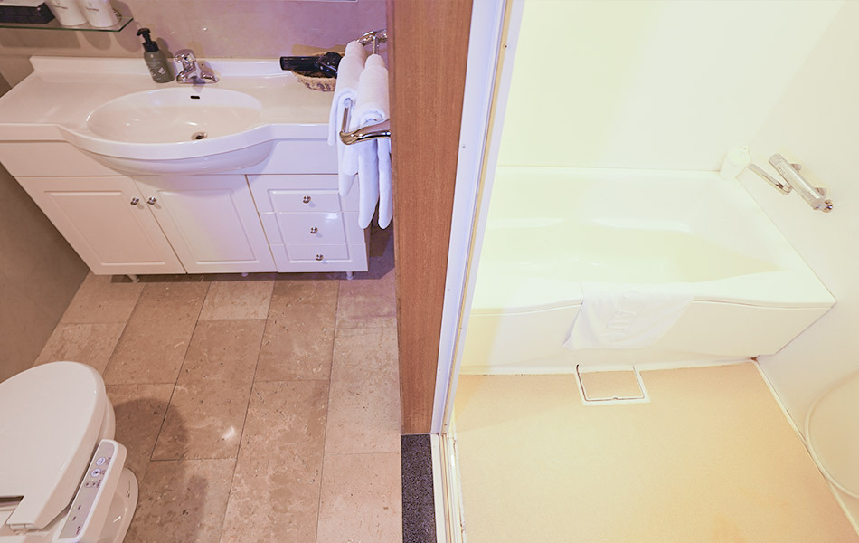 （ 3名利用 ： ツイン ）ダブル ベッド幅140cm×2台　＋　エキストラベッド追加