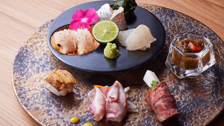 淡路焼肉割烹「琥珀」/淡路牛炭火焼肉と島の旬魚を味わう特選コース【天原】