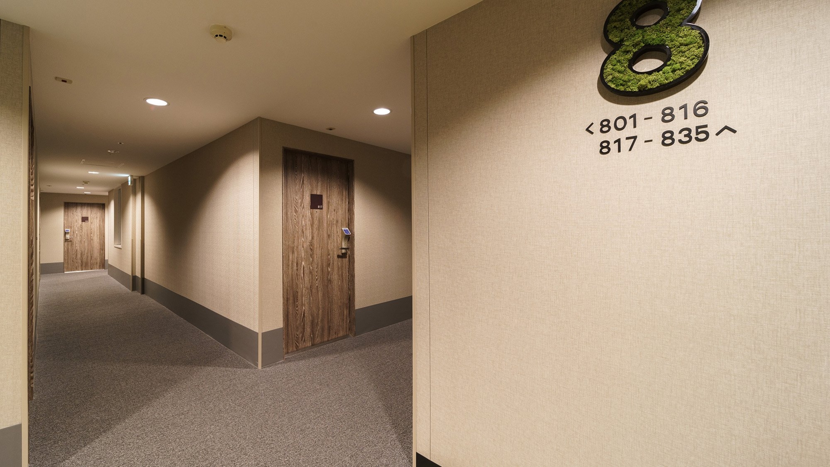 各階　客室フロアの廊下です