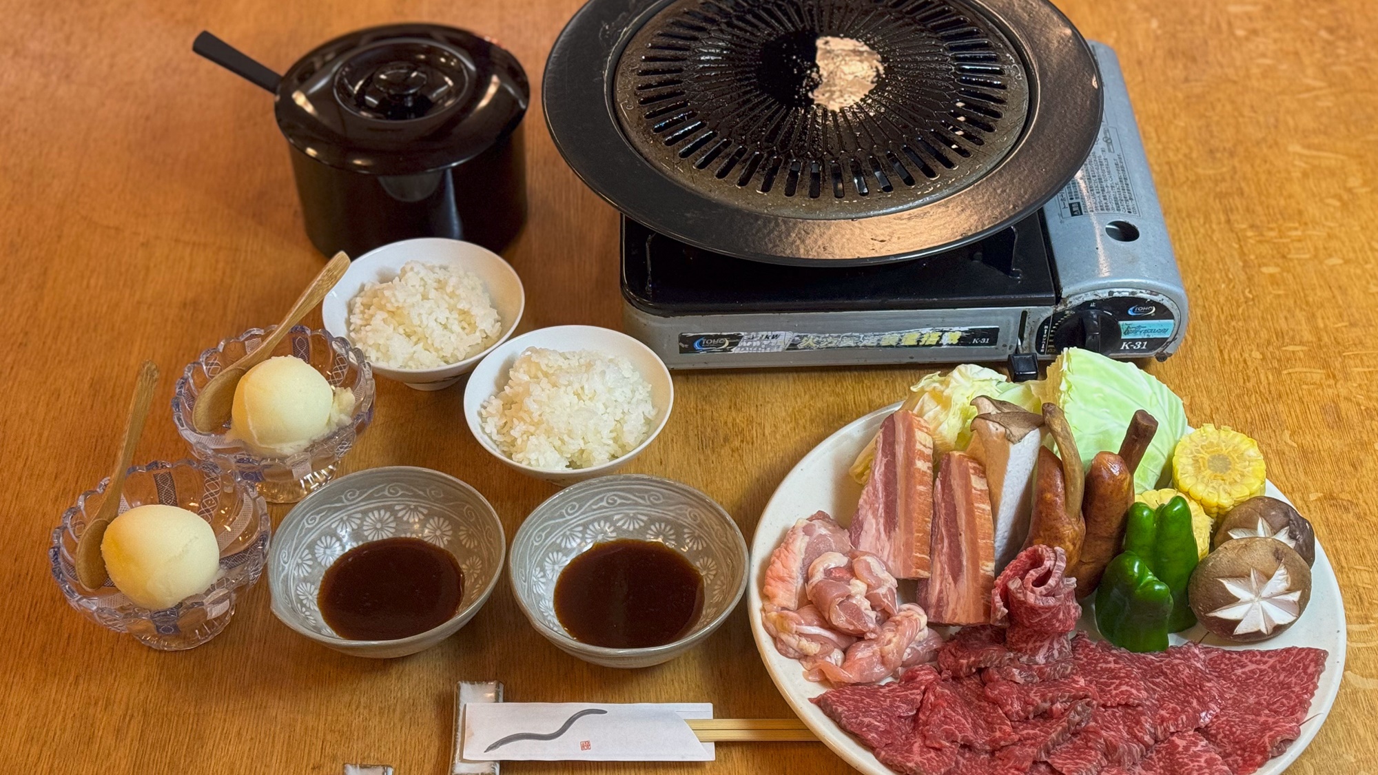 *【夕食：BBQ】板長特選のこだわりのタレでどうぞ