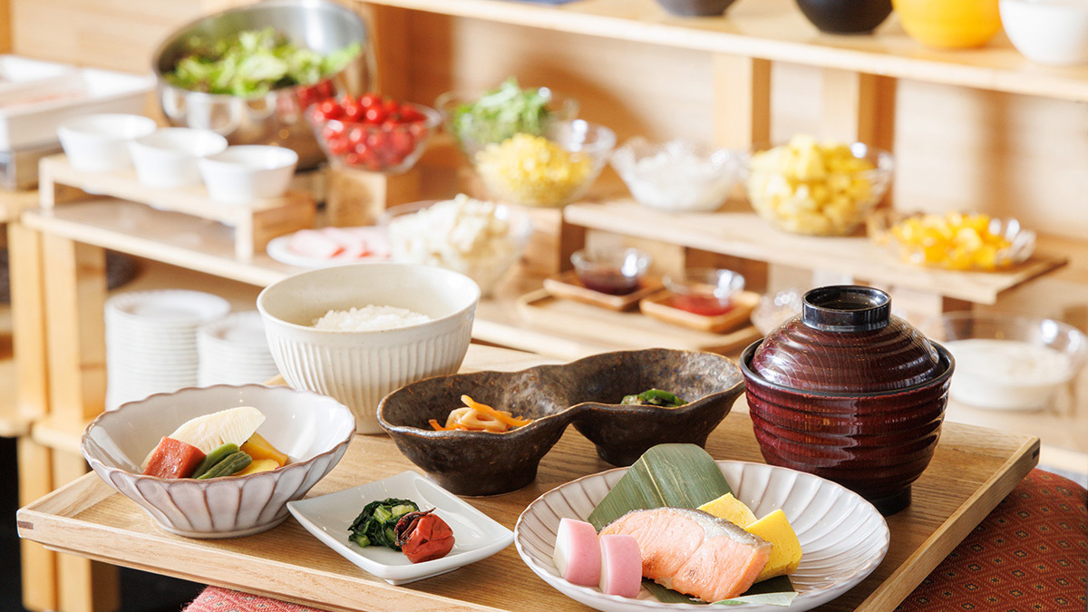 朝食(和定食&ハーフバイキング)