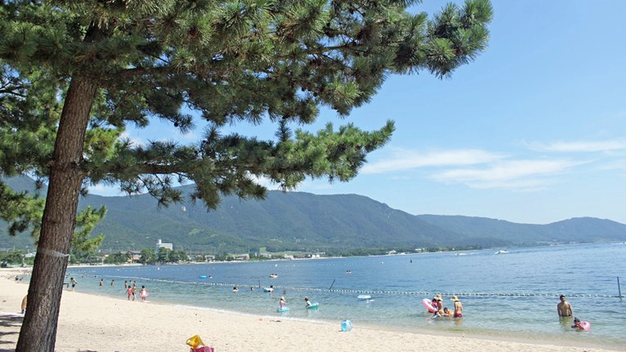 琵琶湖八景　”涼風　雄松崎の白汀”