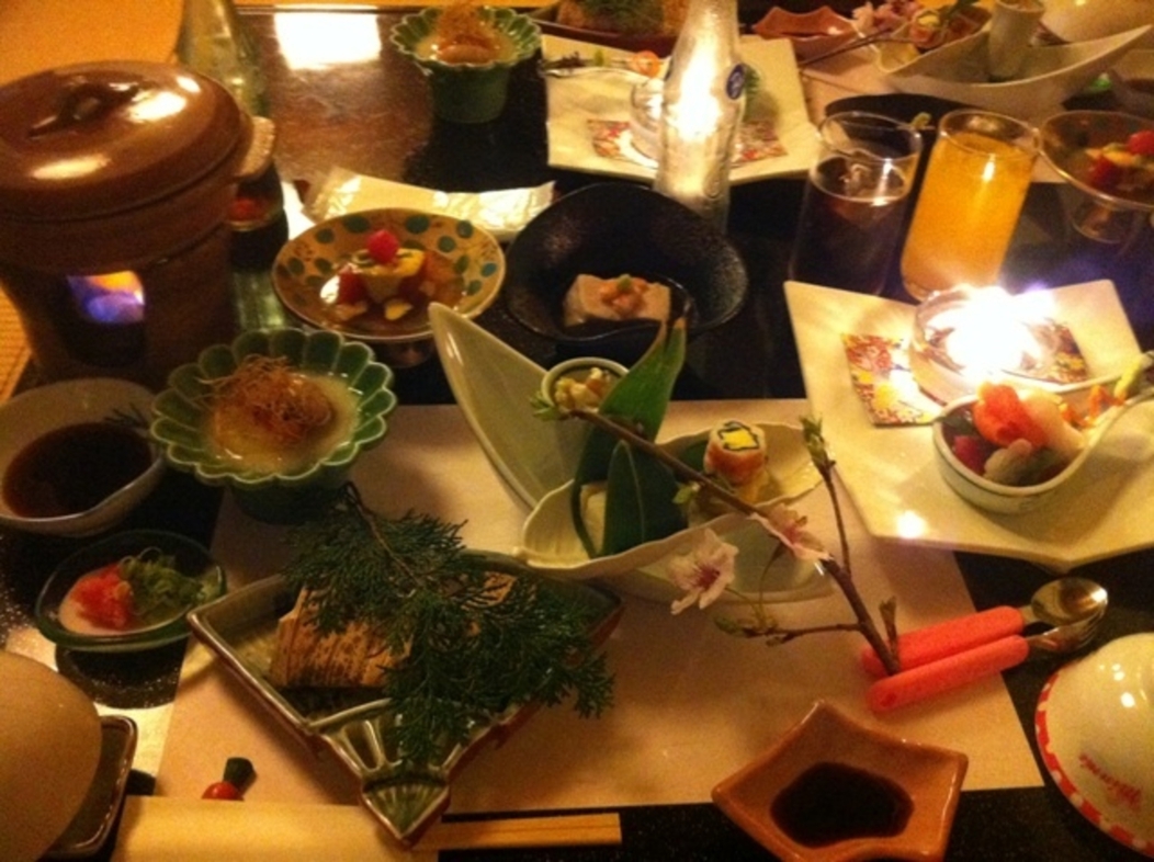【グレードアッププラン】個室でゆったり海と山の幸　創作料理＆自然を堪能プラン