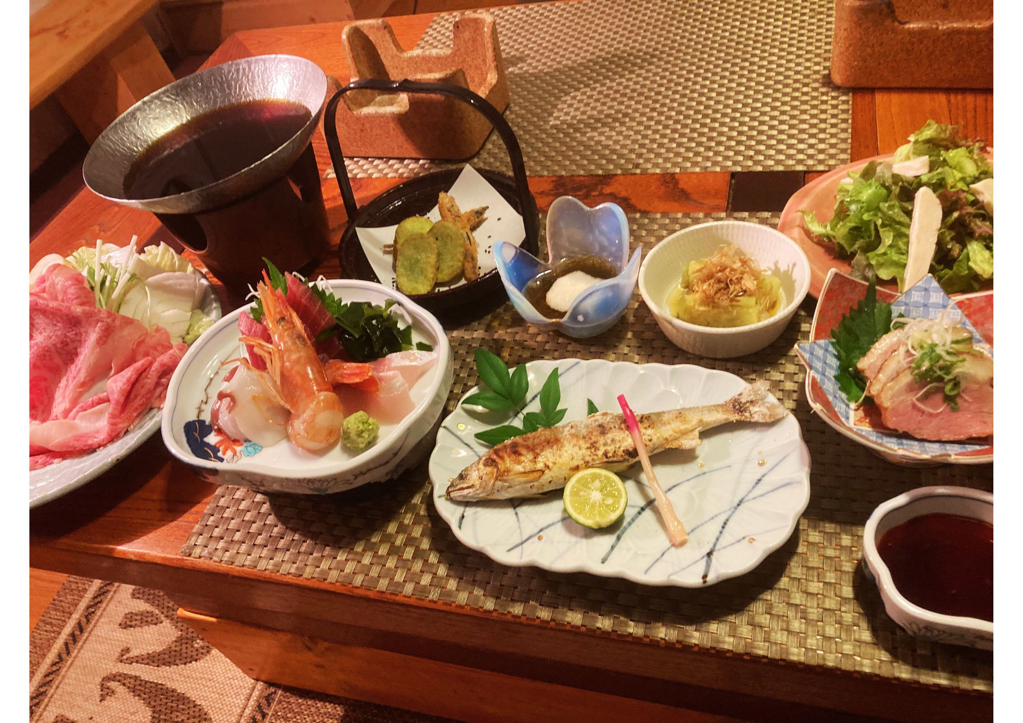 【グレードアッププラン】個室でゆったり海と山の幸　創作料理＆自然を堪能プラン
