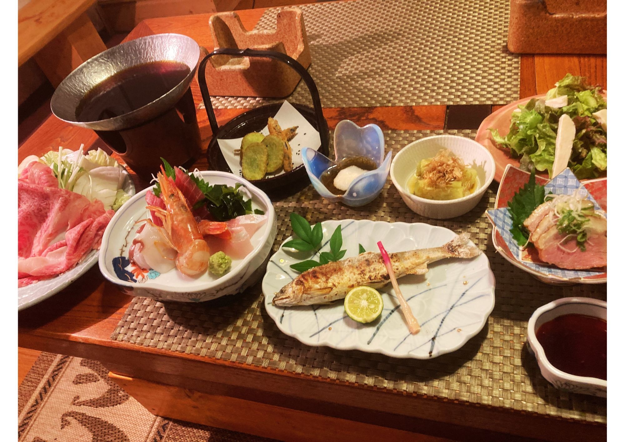 【グレードアッププラン】個室でゆったり海と山の幸　創作料理＆自然を堪能プラン