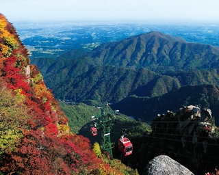 紅葉がきれいなロープウェイ