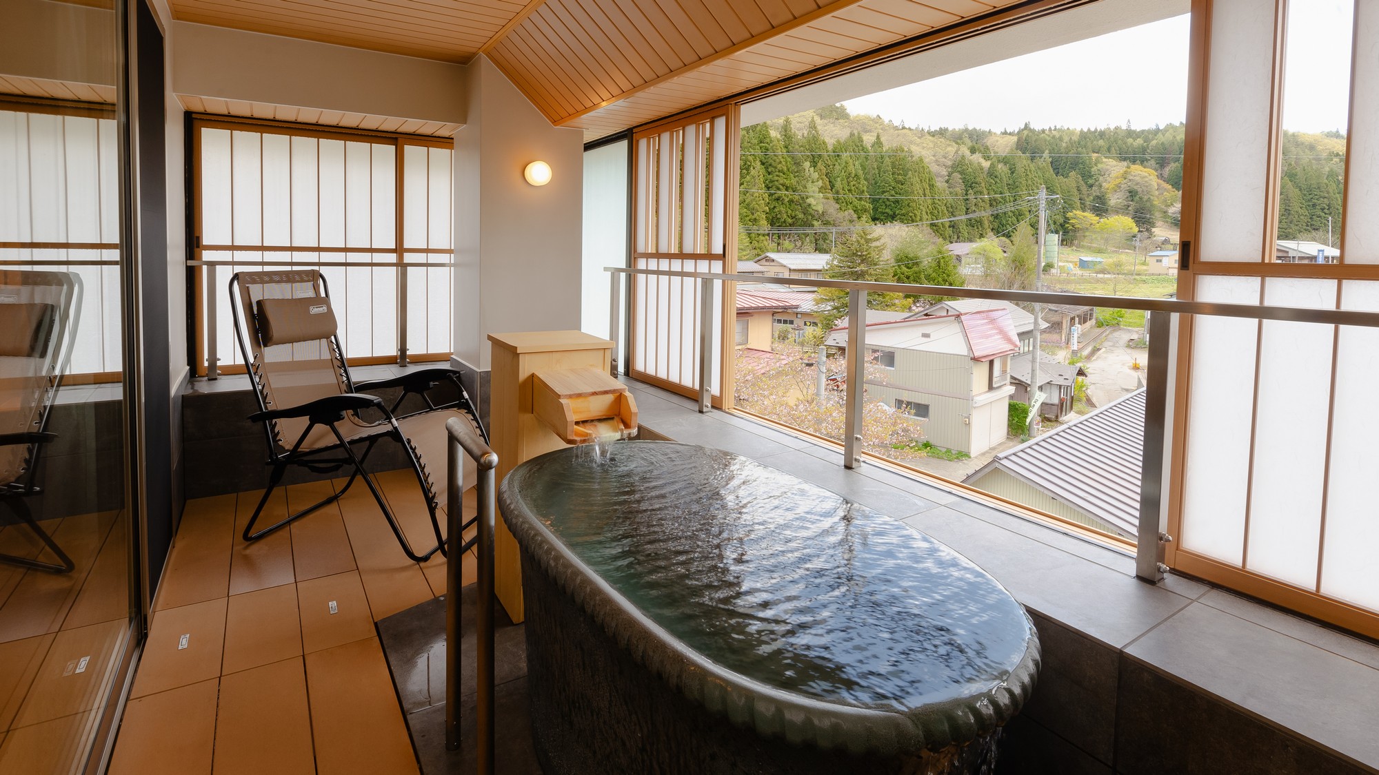 【半露天風呂付＜吾妻＞】源泉かけ流しの温泉で心身共にリラックス♪