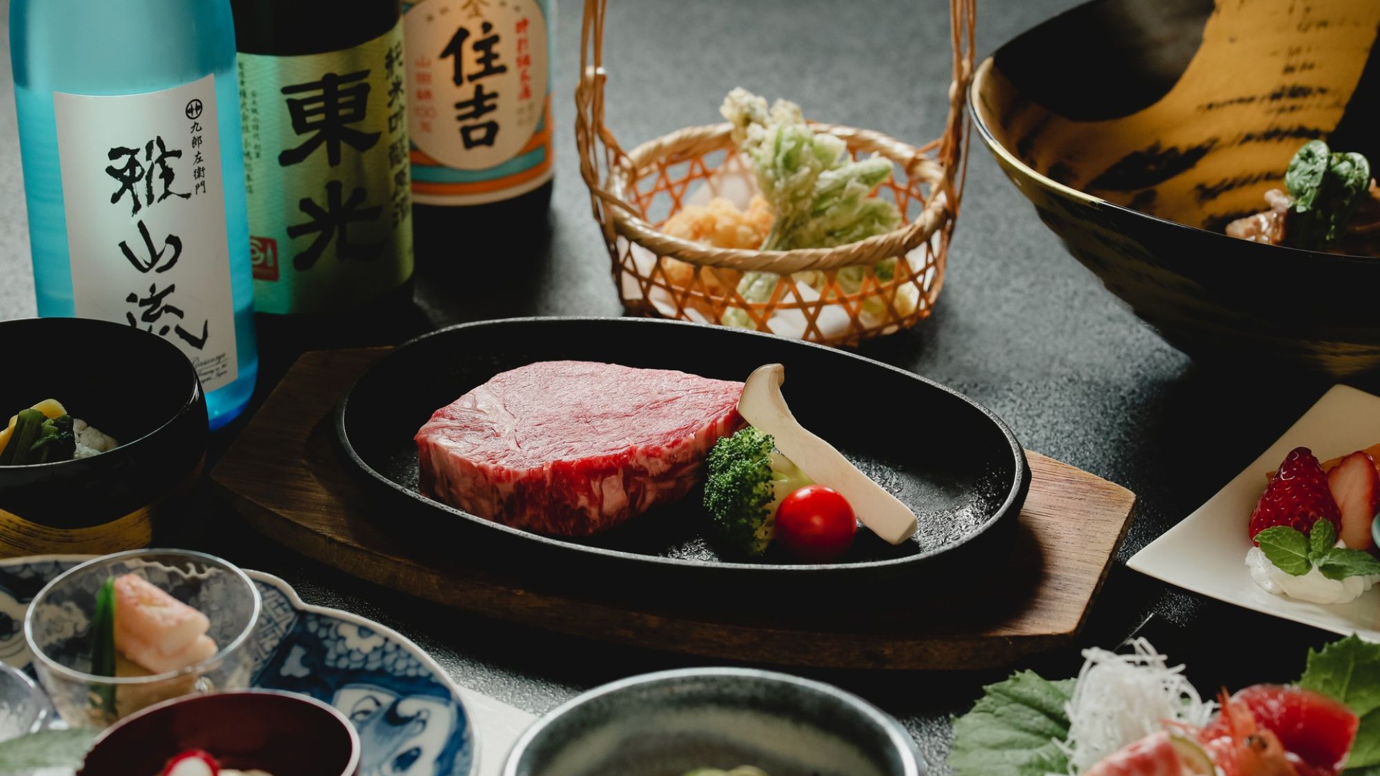 【謙信会席】Ａ5ランク米沢牛を「ステーキ」でいただく、贅沢の極み会席。