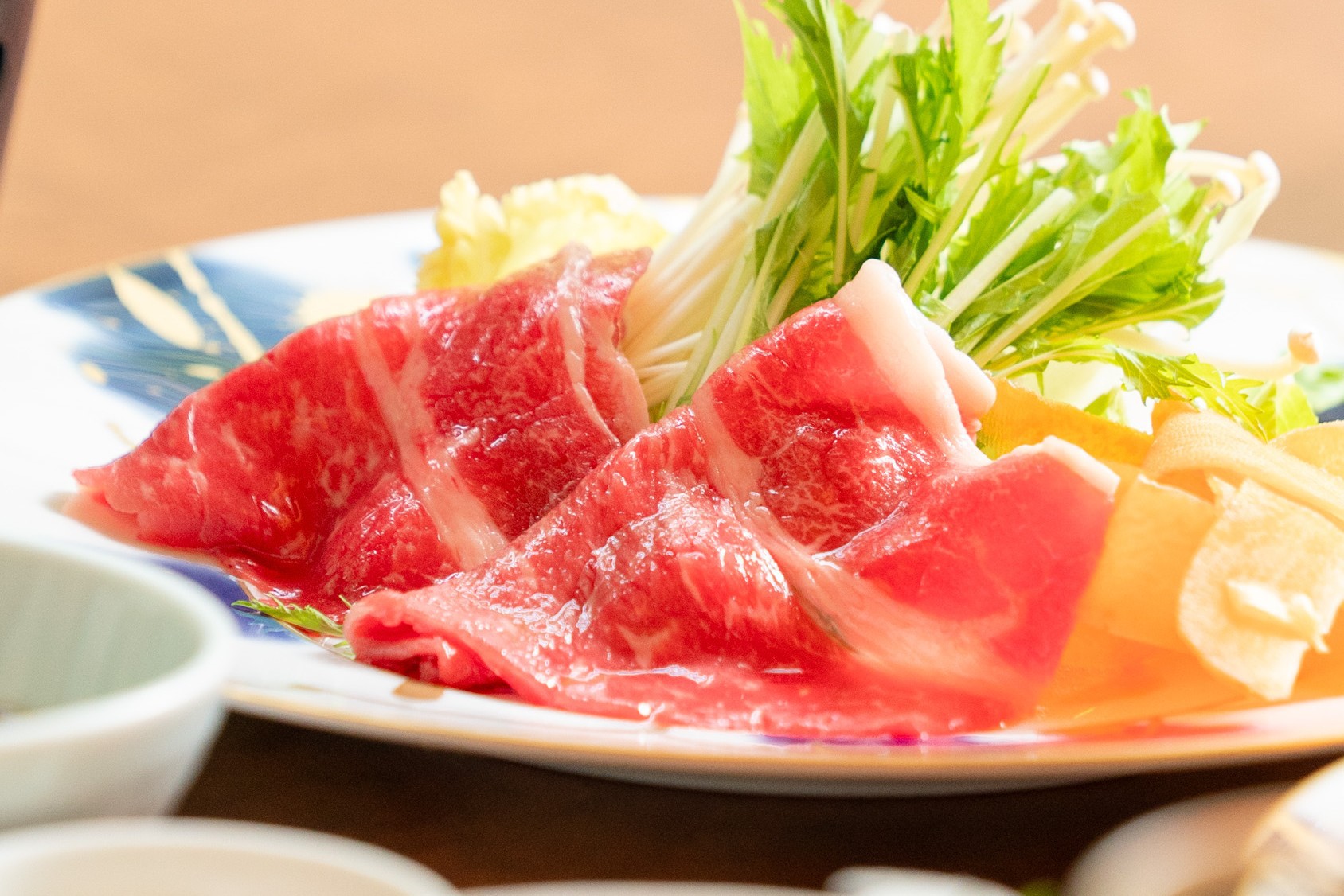 【創作会席膳一例:国産和牛のしゃぶしゃぶ】