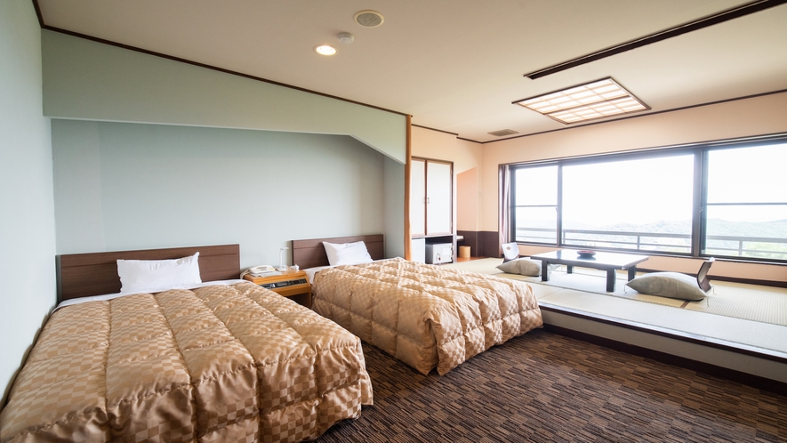 和洋室12畳／阿武隈山系を一望する絶景の客室