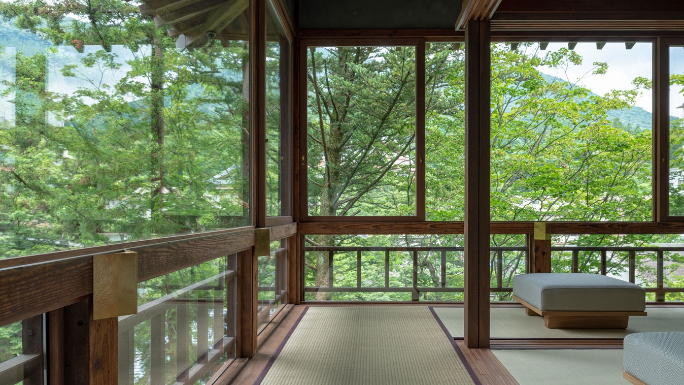 【15％OFF】【楽天スーパーSALE】山荘 半露天風呂付き客室★美肌の湯と自然に癒される山荘滞在