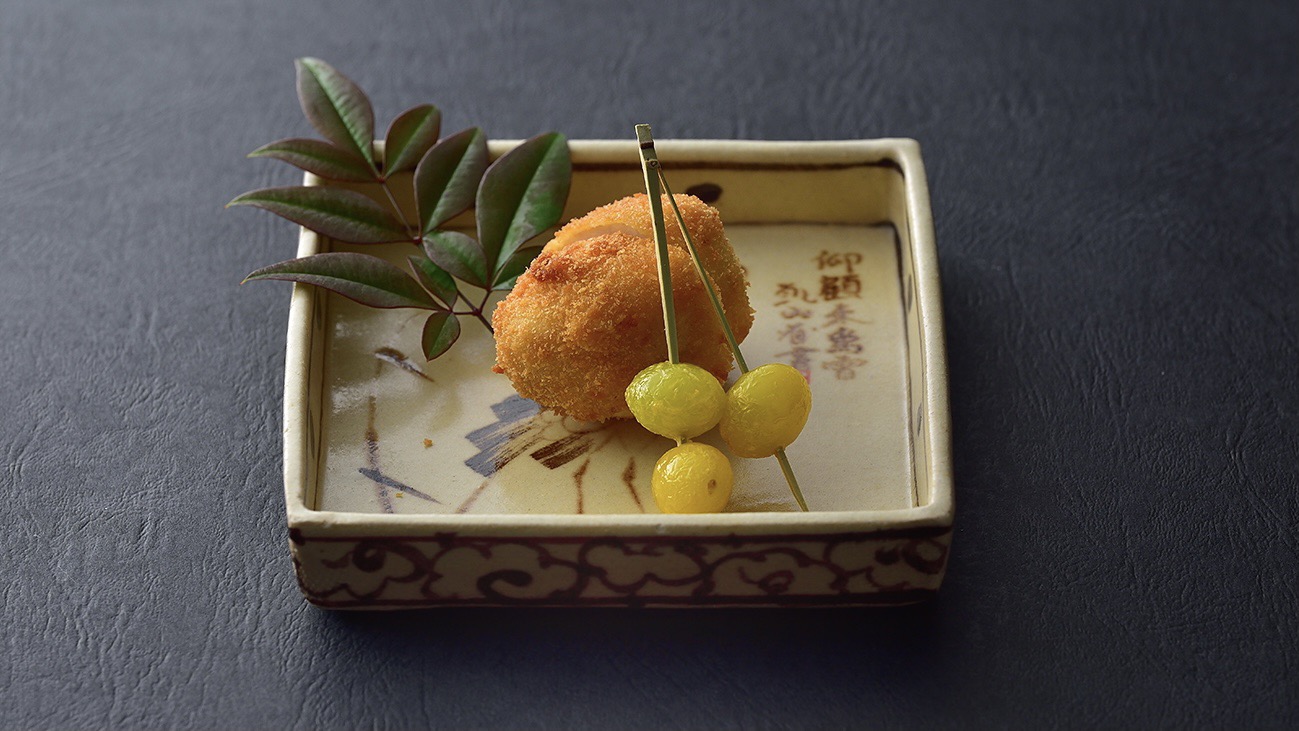 【冬料理】油菜　海老芋のふらい