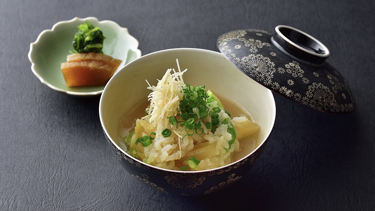 【冬料理】食事　霜降り白菜と牡蠣の埋み豆腐