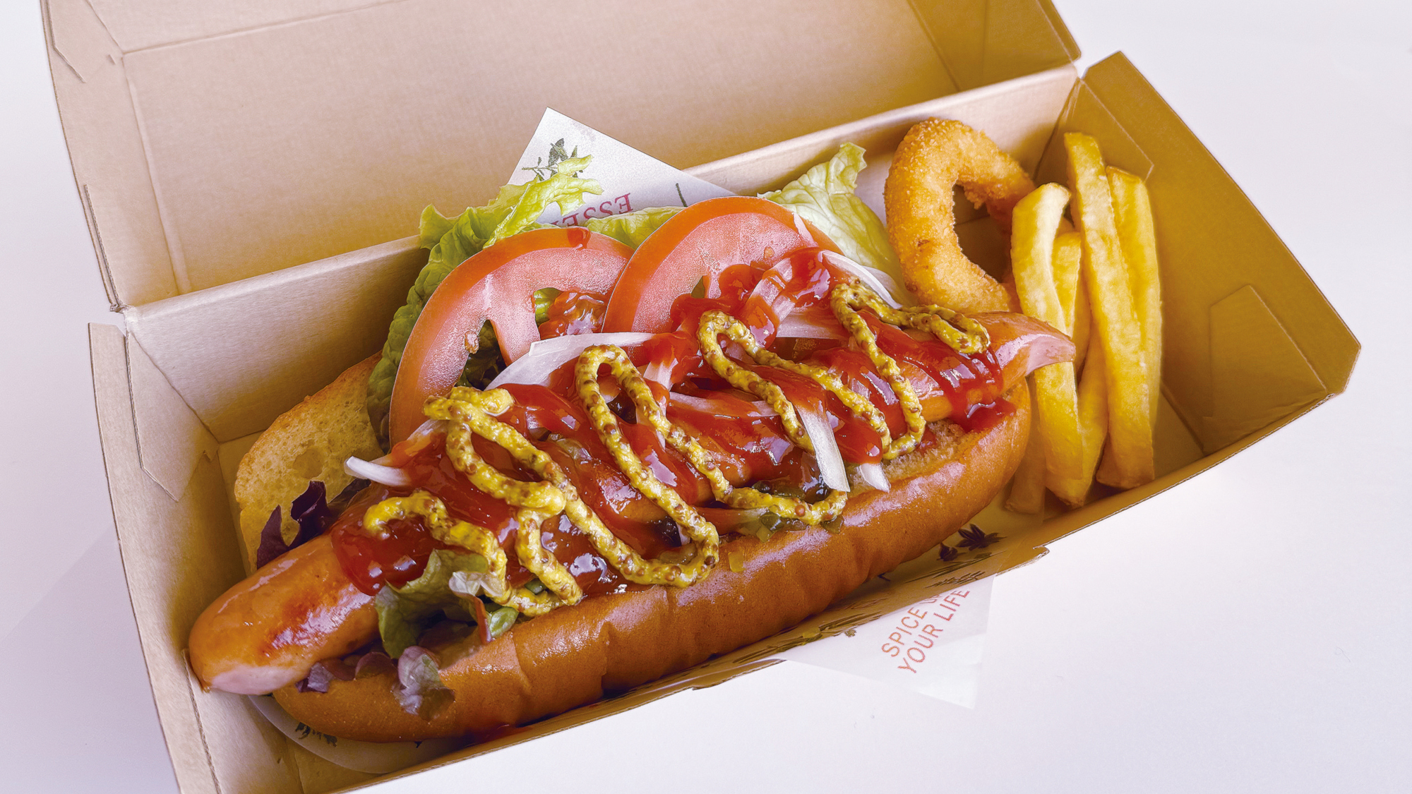 【灯台テラスCafe】オリジナルバーガー一例　※事前にフロントにて金券をお買い求めください