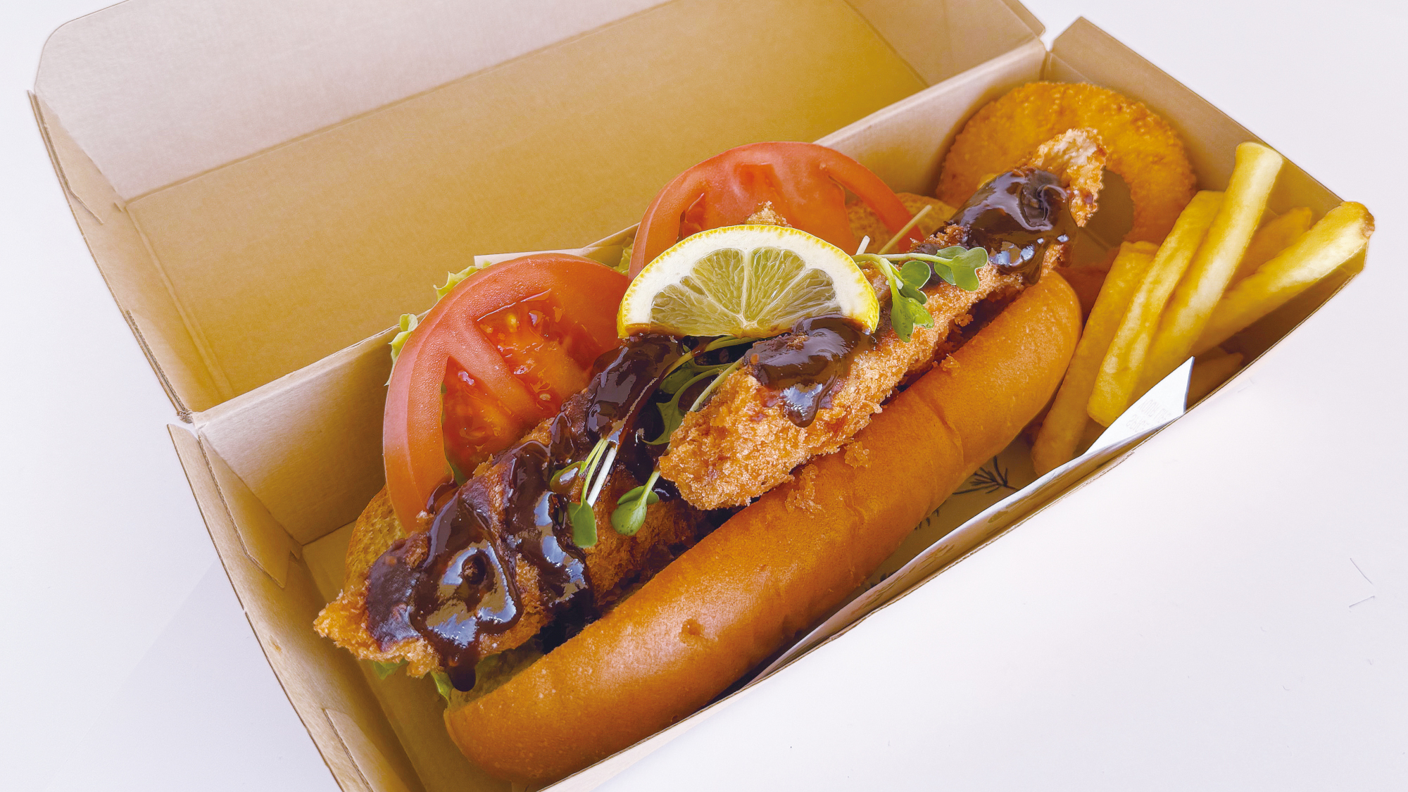 【灯台テラスCafe】オリジナルバーガー一例　※事前にフロントにて金券をお買い求めください