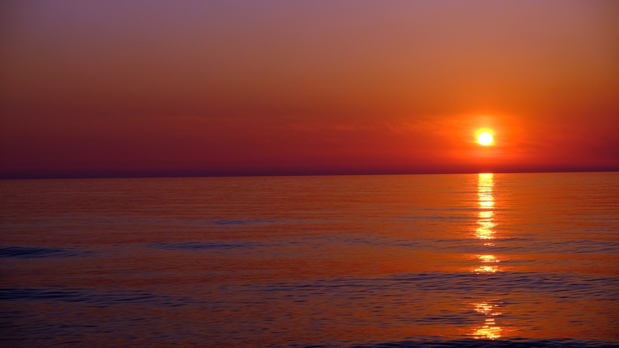 *湯野浜海水浴場/日本の夕陽百選！