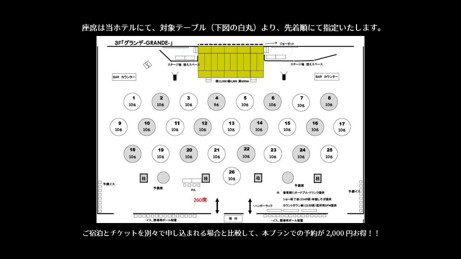 【イベントチケット付】2026-2027年越し★カウントダウンプラン