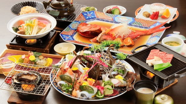 【お料理グレードアップ】伊勢海老＆選べる鮑orステーキ☆豪華食材をふんだんに使用！