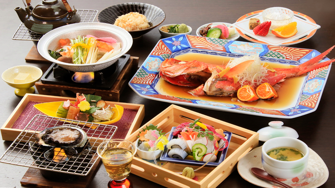 【スタンダ―ド】金目鯛熱海煮と鮑が付く花車の膳