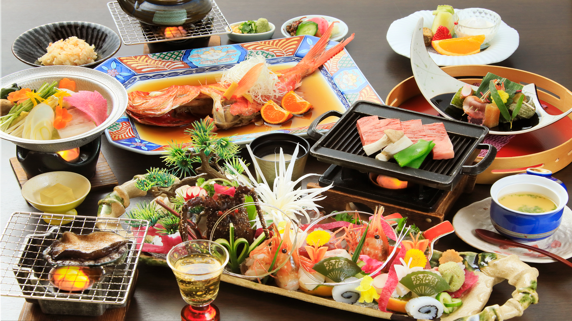 【花ざかりの膳】伊勢海老と選べる焼き物が付く当館最上級料理