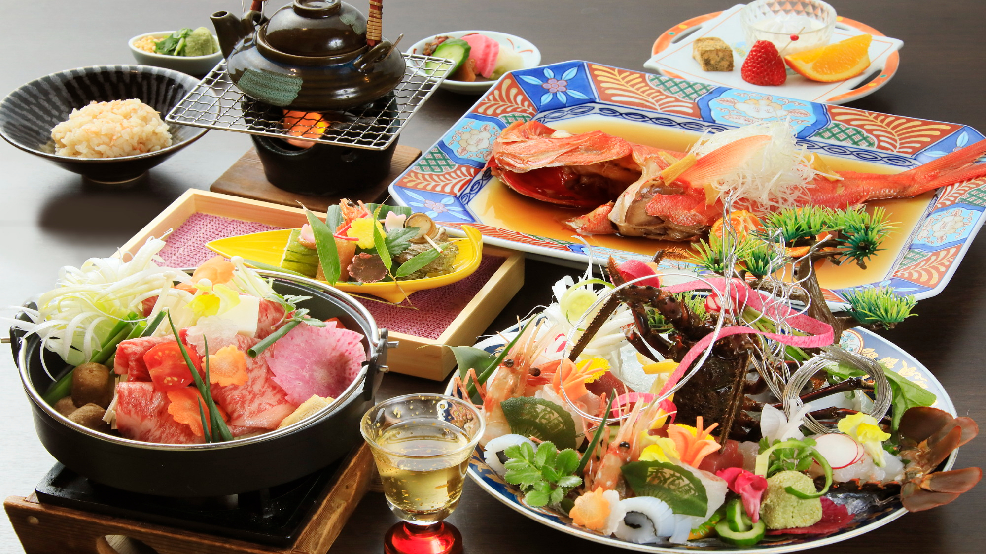 【小食プラン】選べるメイン＆伊勢海老お造り付き！花小町の膳
