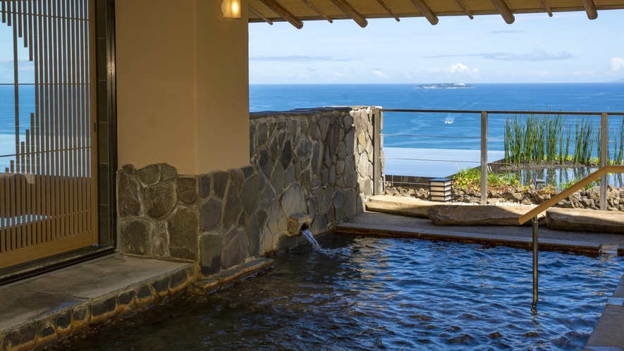 【2021年8月リニューアル/山王の湯】（露天風呂）海を眺めながら熱海の温泉をご満喫下さい。