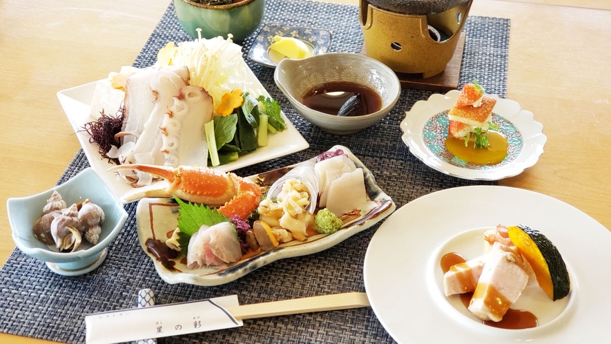 【夕食・アポイ豚と日高の海鮮　秋の得々味覚御膳】