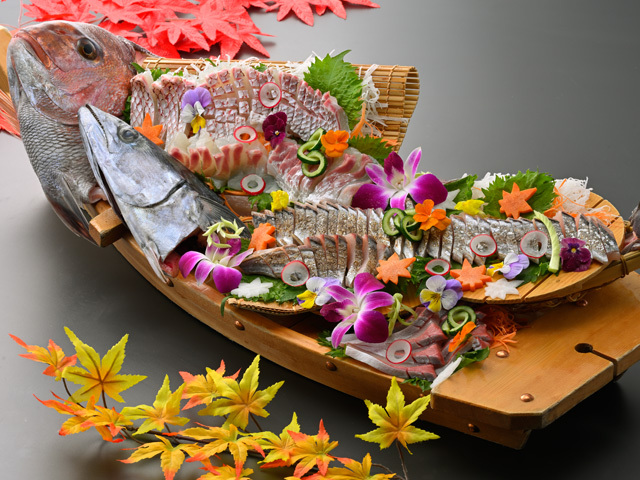 旬のお造り【紅葉鯛と秋鰆】