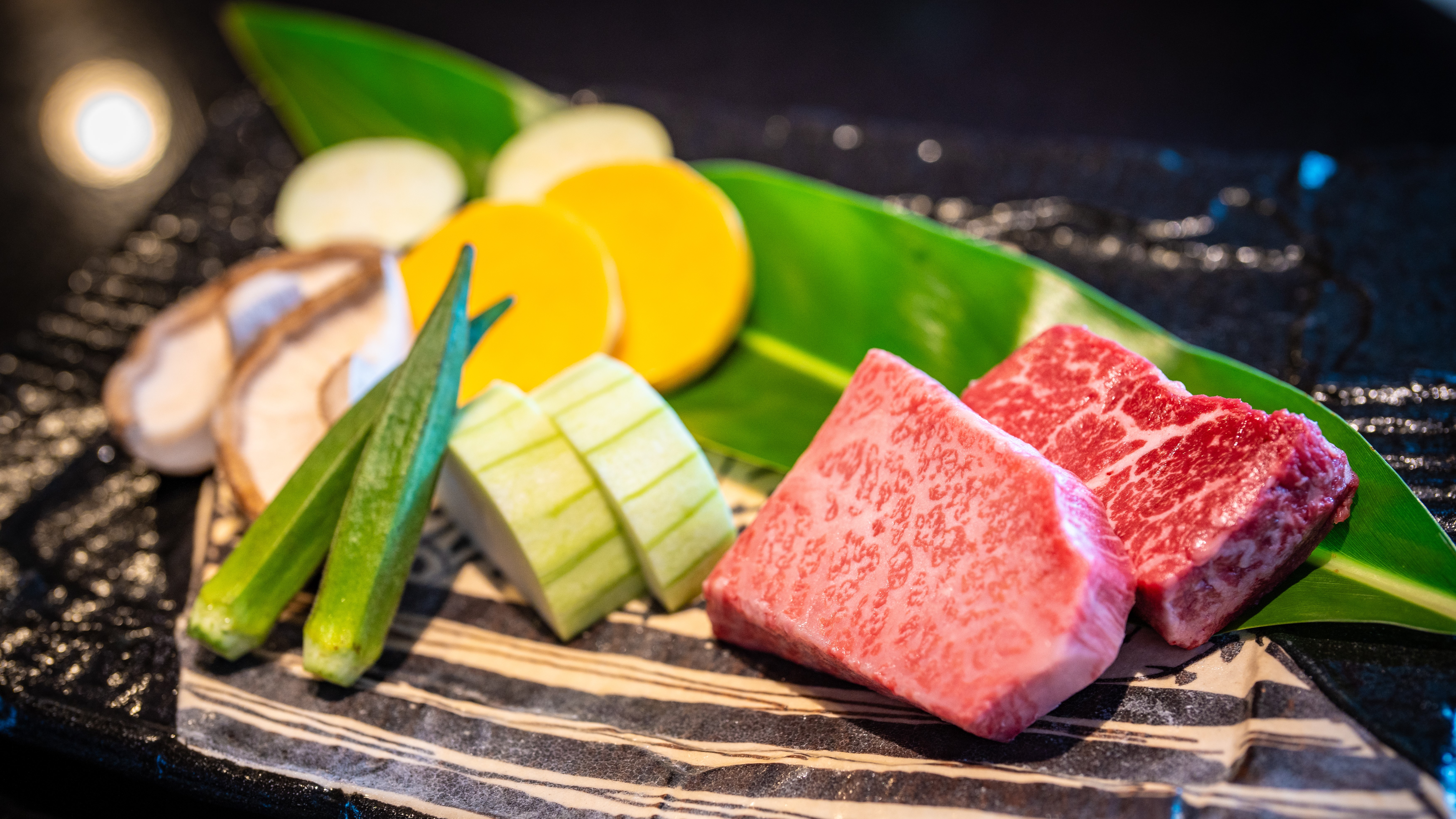 【Dinner/鉄板焼き】料理人がこだわりを持って食材を選んでいます。