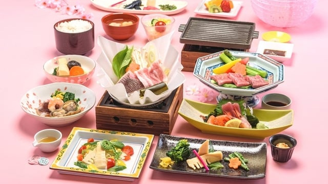 日本海の鯛と山菜・山形牛 旬彩料理