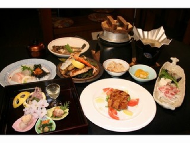 魚も肉も・・欲張りコース5500円会席料理（例）