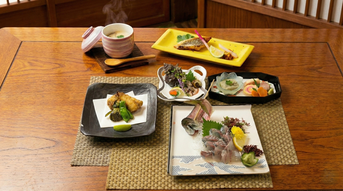 ◆大分県産アジの活き造り×ふぐ唐◆《館内利用券付》　〜九州の海と下関の味を一緒に〜　【家族風呂無料】