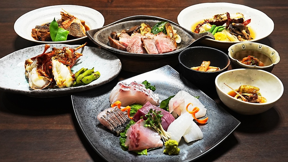 【豪華お造り盛り×逸品料理付】大将おまかせ海鮮創作料理を贅沢に満喫！グレードアップ2食付