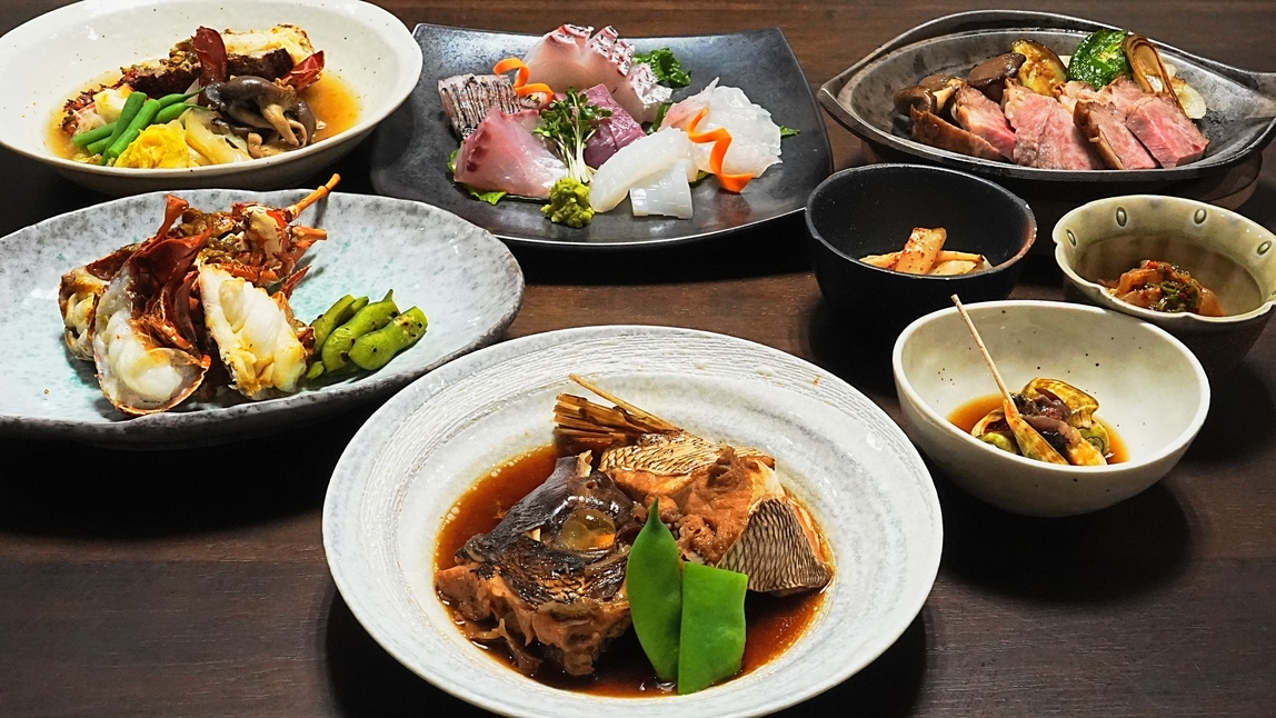 【豪華お造り盛り×逸品料理付】大将おまかせ海鮮創作料理を贅沢に満喫！グレードアップ2食付