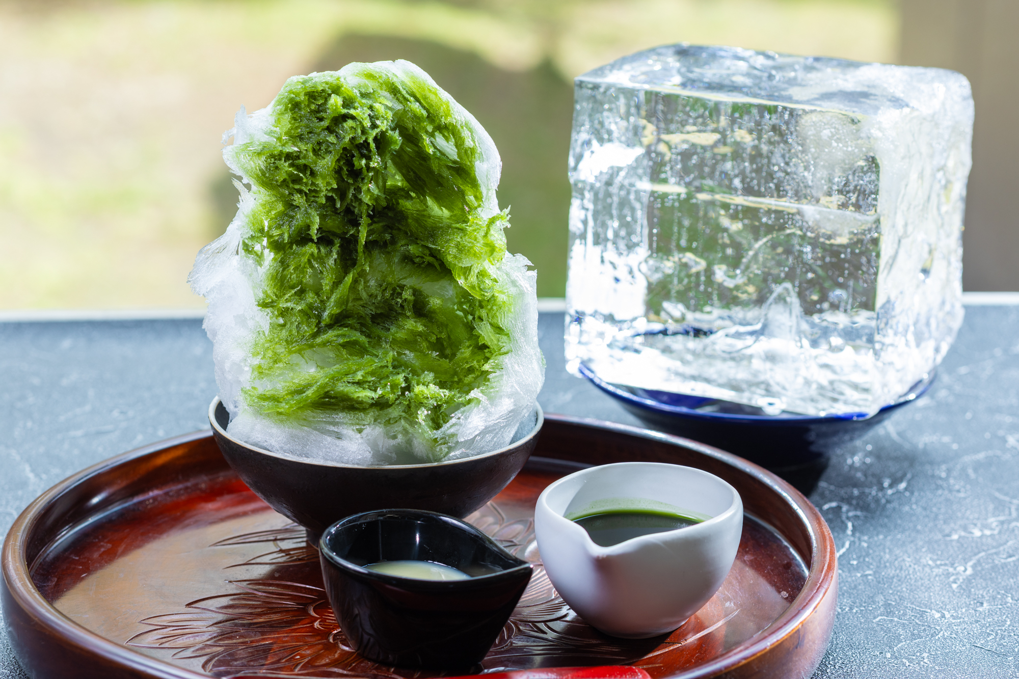 日光天然氷のかき氷　抹茶