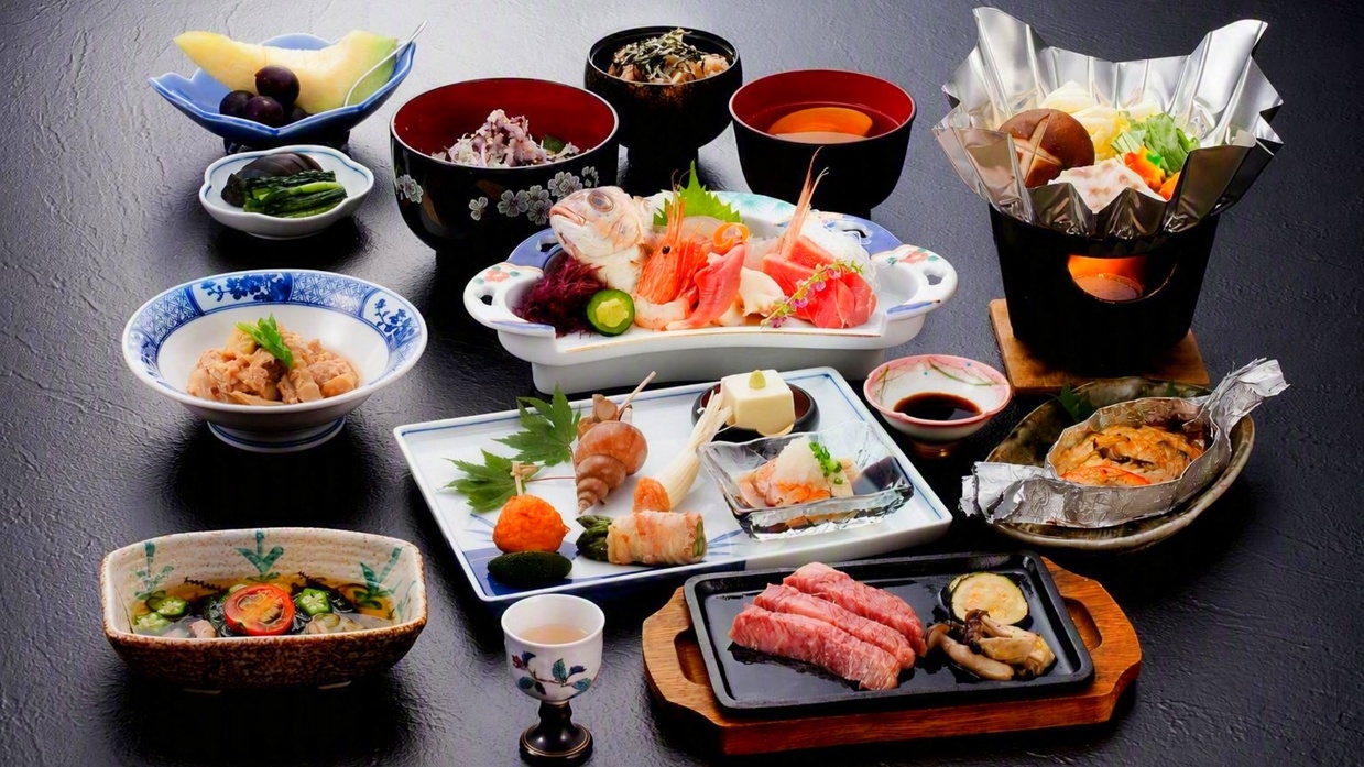 【グレードアップ（夕朝食付）】新潟の旬を味わう料理をおなか一杯！通常料理＋2〜3品追加［冬］