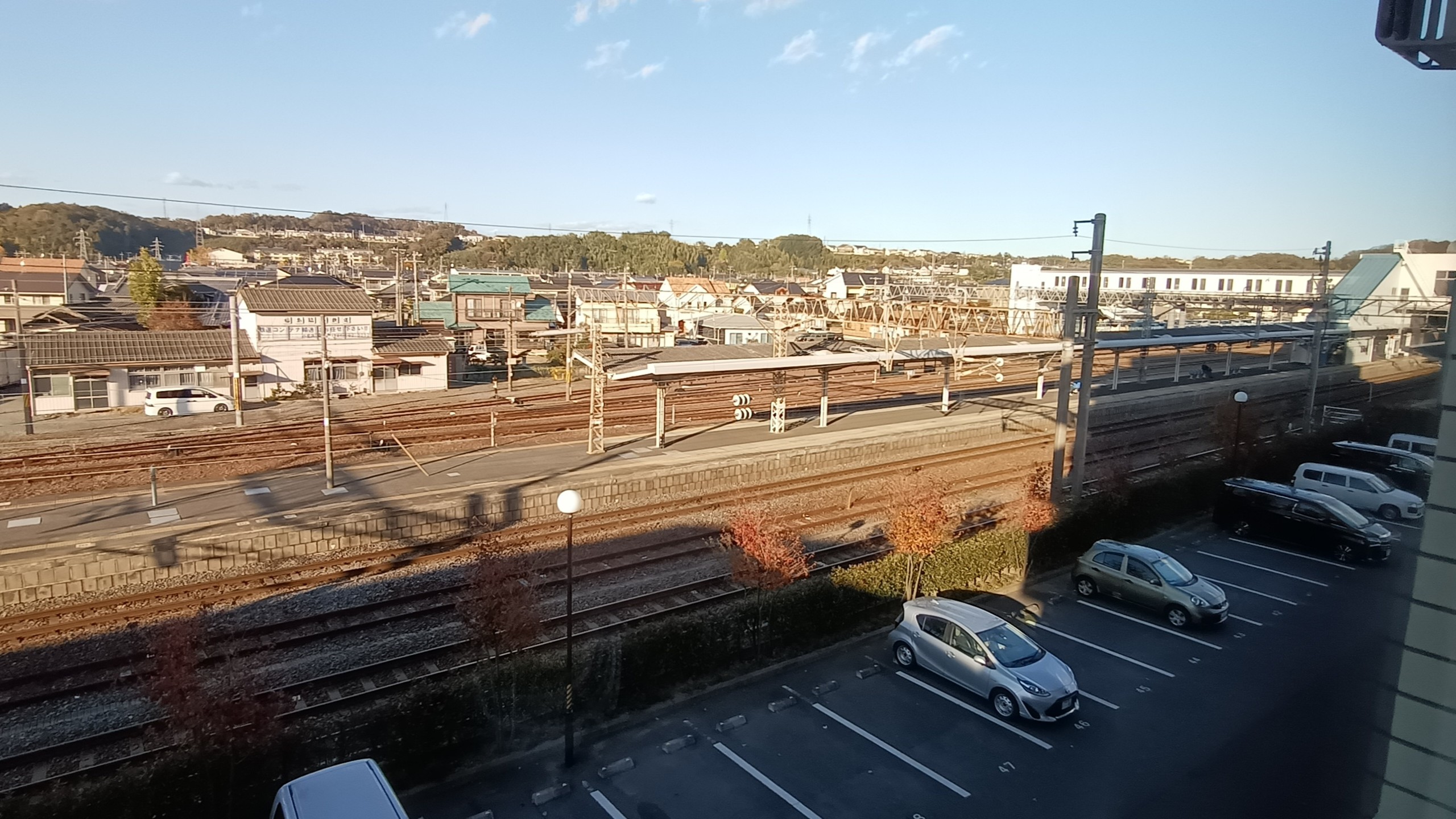 【線路側客室から見える景色】