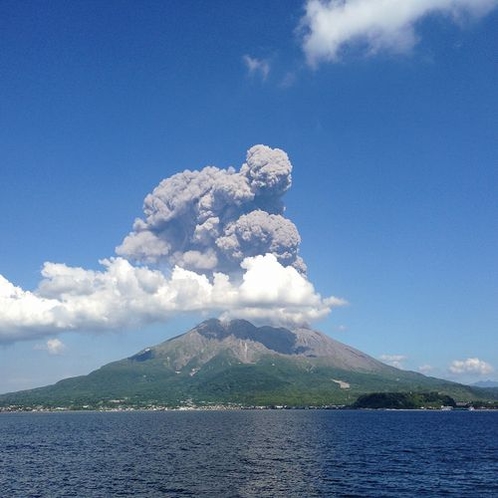 噴火の桜島