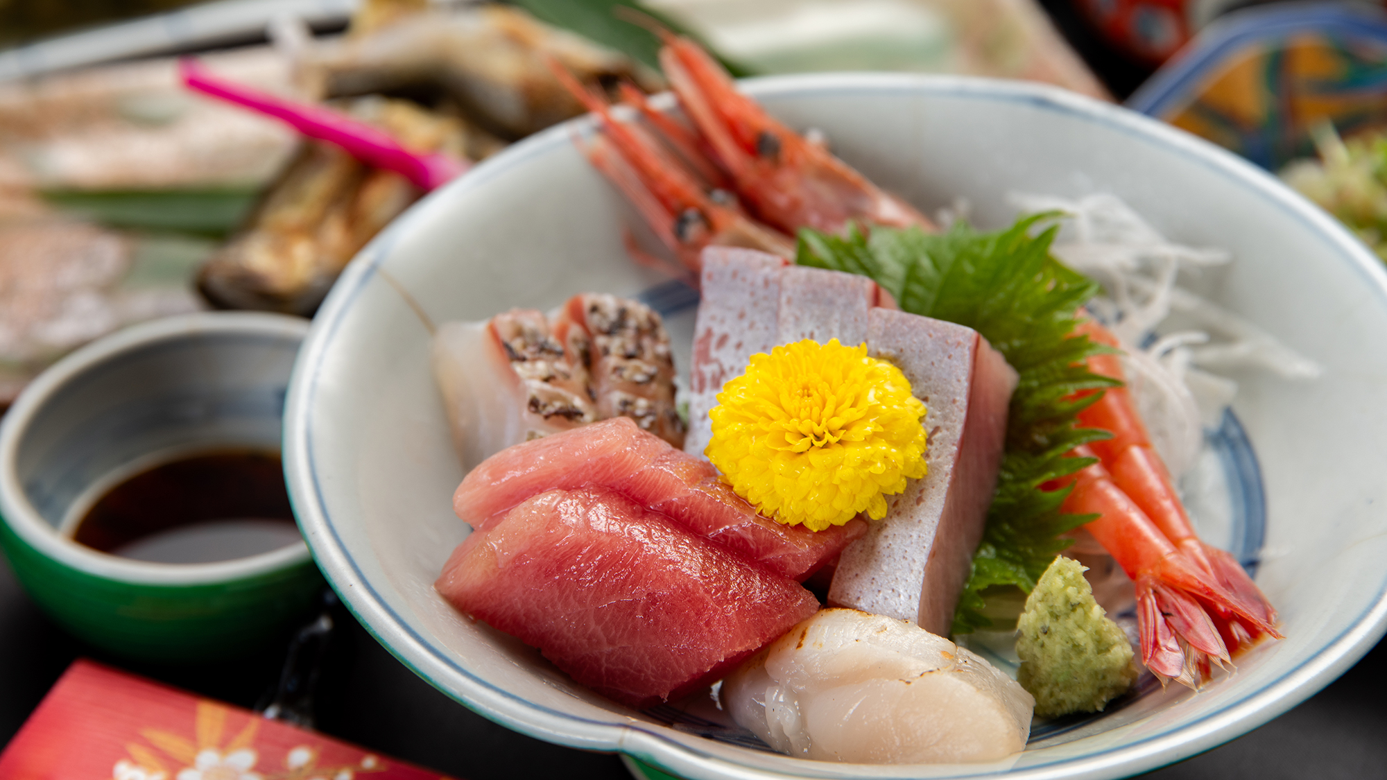 【夕食一例】季節の山海おまかせ会席（お造り）