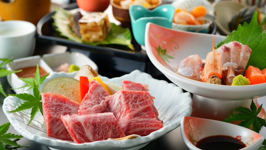 人気1位【地元の旬を味わう】豊後牛陶板焼き御膳★貸切風呂無料★2食付き
