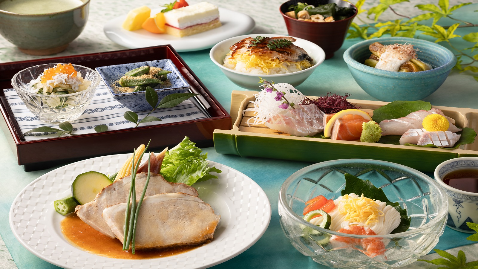 2025夏の和会席【ローストポーク・島原素麺・鰻御飯・御造り他】
