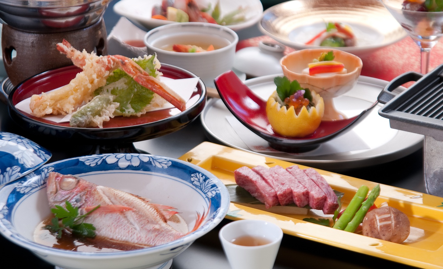 極上のどぐろを味わう「高級魚のどぐろ＆鳥取牛ステーキのWメイン会席」／個室食事処