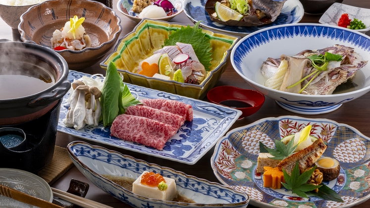 大分の旬素材会席と地獄の兜蒸しプラン