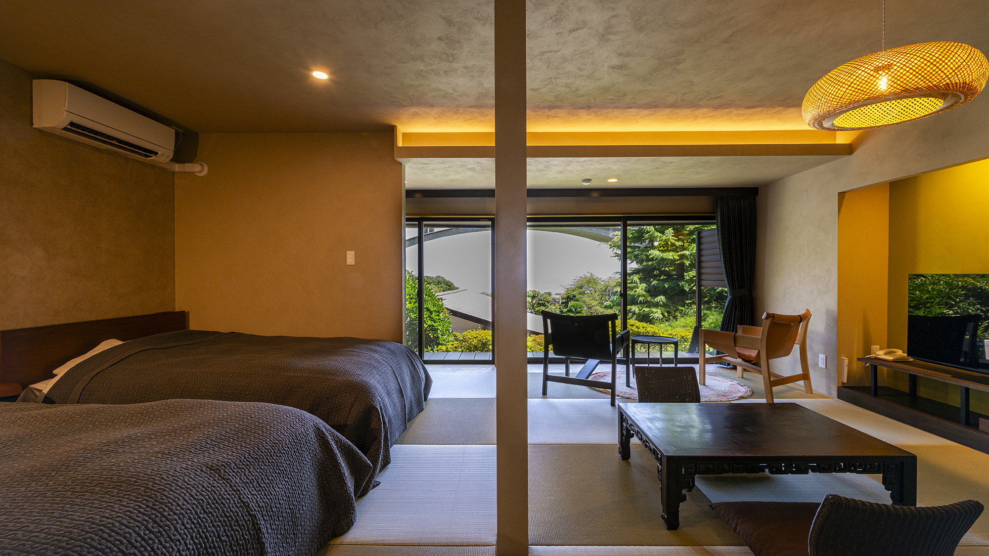 【リニューアル】源泉かけ流し温泉付　和室6畳+6畳ベッドルーム