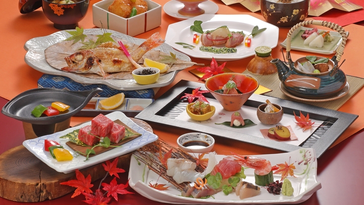 ≪贅沢極み特選コース≫白石家プレミアム逸品料理【秋の花暦会席】のどぐろ朴葉包み焼き×島根和牛ステーキ