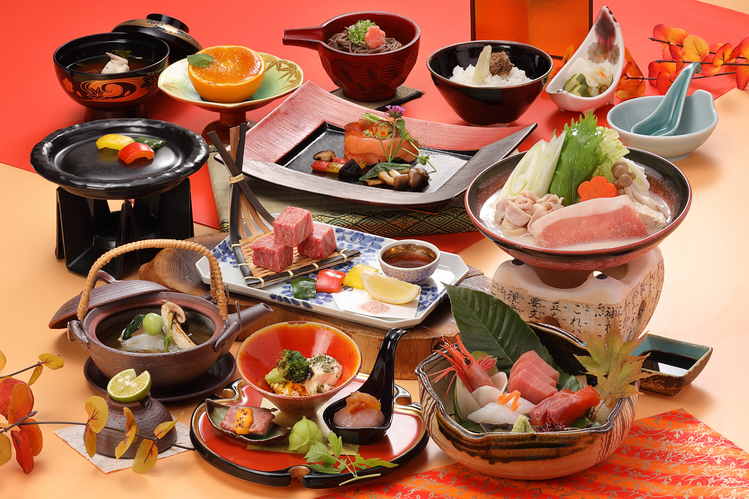 ≪料理長厳選コース≫白石家ワンランク上の特別料理【秋の花舞会席】島根和牛ステーキ×日本海鮮魚厳選4種