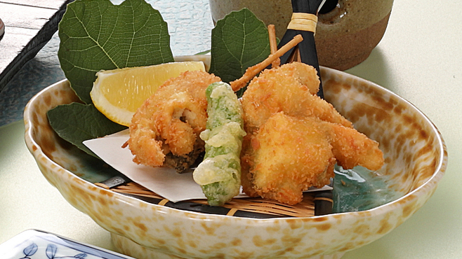 ≪贅沢極み特選コース≫白石家最高ランクの逸品料理【夏の花暦会席】のどぐろの串カツ×日本海鮮魚特選5種