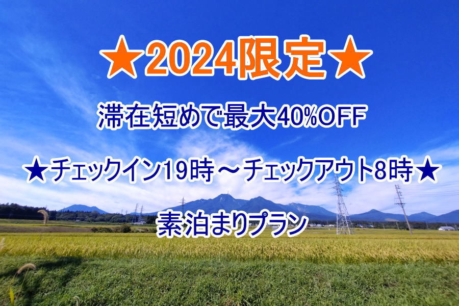 ★2024限定★滞在短めで最大40％OFF★チェックイン19時〜チェックアウト8時★素泊まりプラン